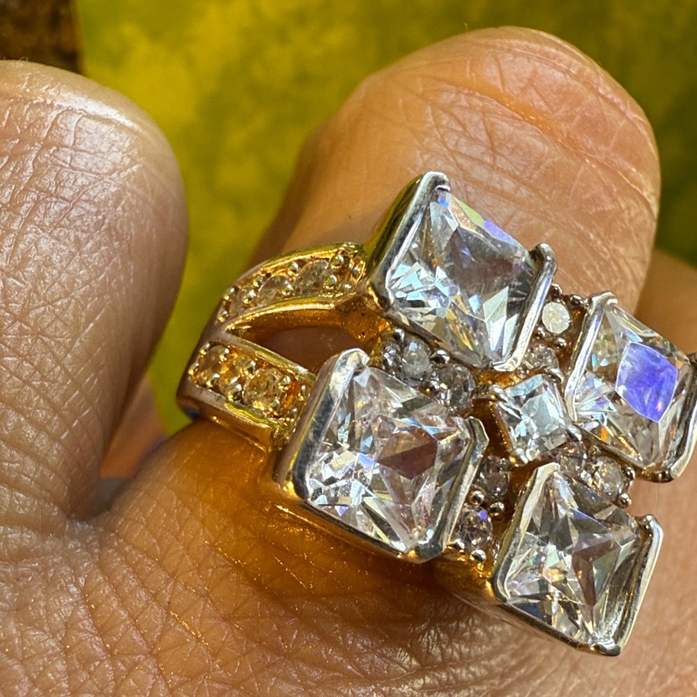 Sterling Silver Square Cz Ring - image 3